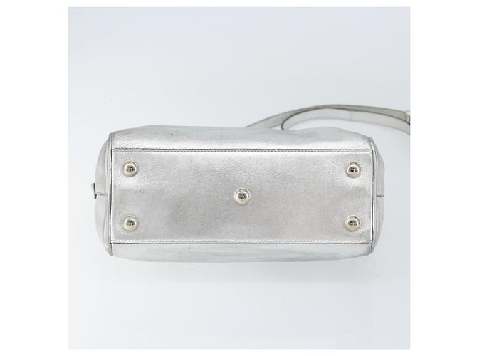 SAINT LAURENT Borsa a mano in pelle 2 vie Argento 297957 Auth bs31199 - vista 5