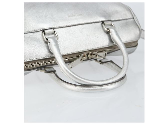 SAINT LAURENT Borsa a mano in pelle 2 vie Argento 297957 Auth bs31199 - vista 7