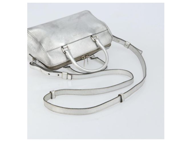 SAINT LAURENT Borsa a mano in pelle 2 vie Argento 297957 Auth bs31199 - vista 8