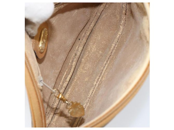 Gucci Borsa a Spalla Micro GG Supreme PVC Beige Oro 007 89 1113 Auth 151541 D'oro - vista 11
