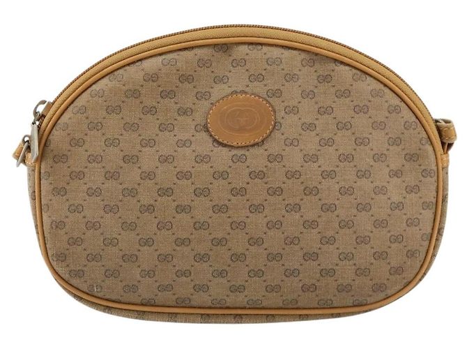 Gucci Borsa a Spalla Micro GG Supreme PVC Beige Oro 007 89 1113 Auth 151541 D'oro - vista 13