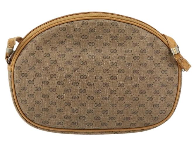 Gucci Borsa a Spalla Micro GG Supreme PVC Beige Oro 007 89 1113 Auth 151541 D'oro - vista 2