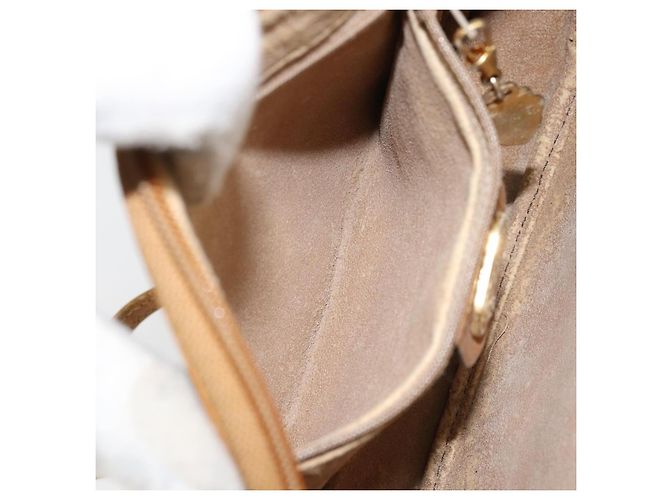 Gucci Borsa a Spalla Micro GG Supreme PVC Beige Oro 007 89 1113 Auth 151541 D'oro - vista 22