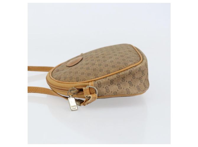 Gucci Borsa a Spalla Micro GG Supreme PVC Beige Oro 007 89 1113 Auth 151541 D'oro - vista 4