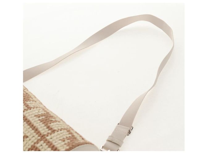 FENDI Zucca Canvas Flaschenhalter Tasche Strohhut 2-Wege Silber Braun Auth 142983SAV - Ansicht 15