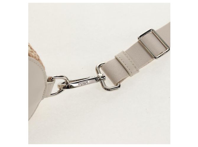 FENDI Zucca Canvas Flaschenhalter Tasche Strohhut 2-Wege Silber Braun Auth 142983SAV - Ansicht 16