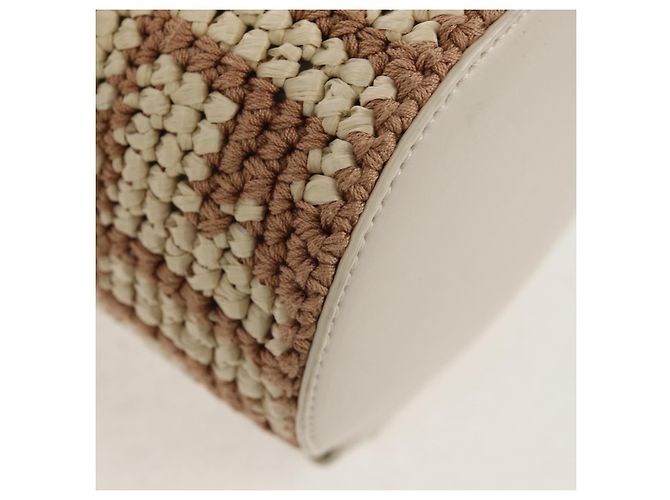 FENDI Zucca Canvas Flaschenhalter Tasche Strohhut 2-Wege Silber Braun Auth 142983SAV - Ansicht 17