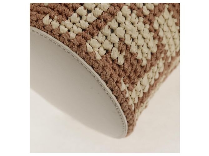 FENDI Zucca Canvas Flaschenhalter Tasche Strohhut 2-Wege Silber Braun Auth 142983SAV - Ansicht 18