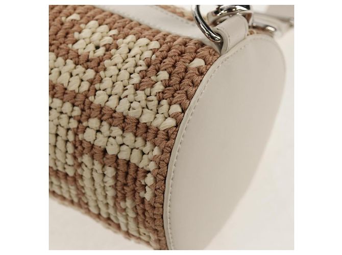 FENDI Zucca Canvas Flaschenhalter Tasche Strohhut 2-Wege Silber Braun Auth 142983SAV - Ansicht 19