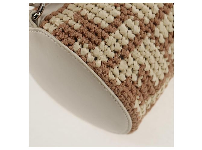 FENDI Zucca Canvas Flaschenhalter Tasche Strohhut 2-Wege Silber Braun Auth 142983SAV - Ansicht 20