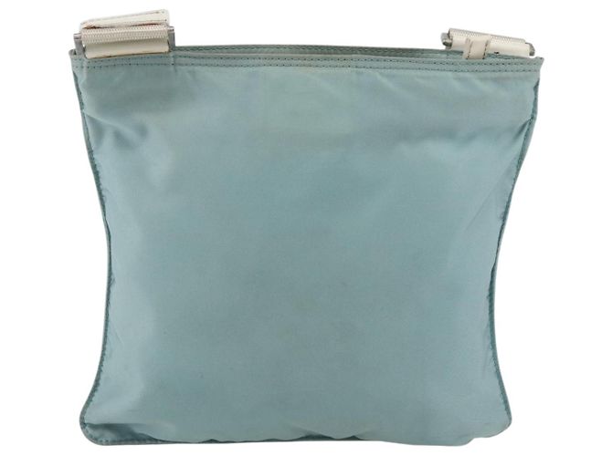 PRADA Schultertasche Nylon Hellblau Silber Authentisch 153313 - Ansicht 2