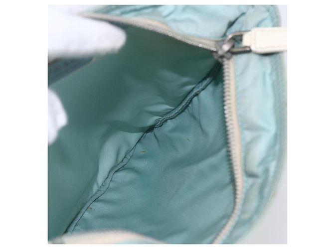 PRADA Schultertasche Nylon Hellblau Silber Authentisch 153313 - Ansicht 20