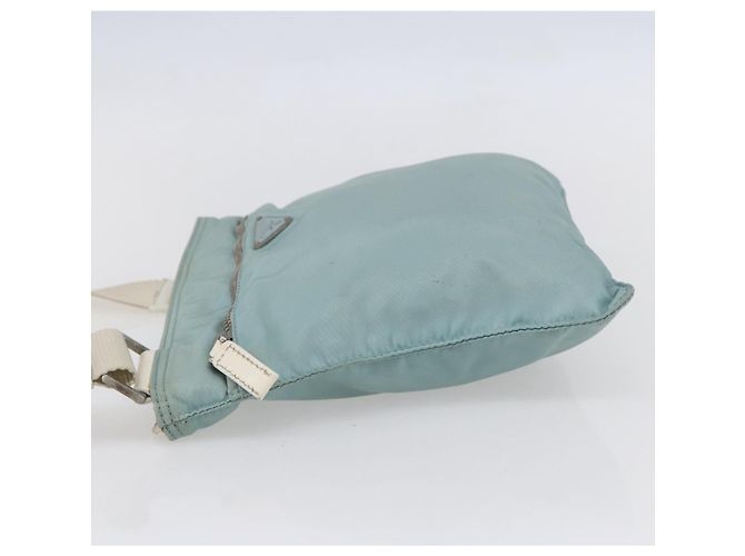 PRADA Schultertasche Nylon Hellblau Silber Authentisch 153313 - Ansicht 3