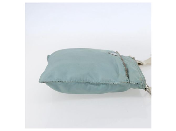 PRADA Schultertasche Nylon Hellblau Silber Authentisch 153313 - Ansicht 4
