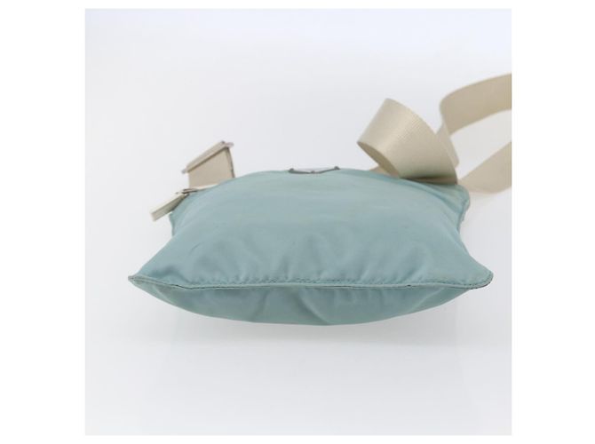 PRADA Schultertasche Nylon Hellblau Silber Authentisch 153313 - Ansicht 5