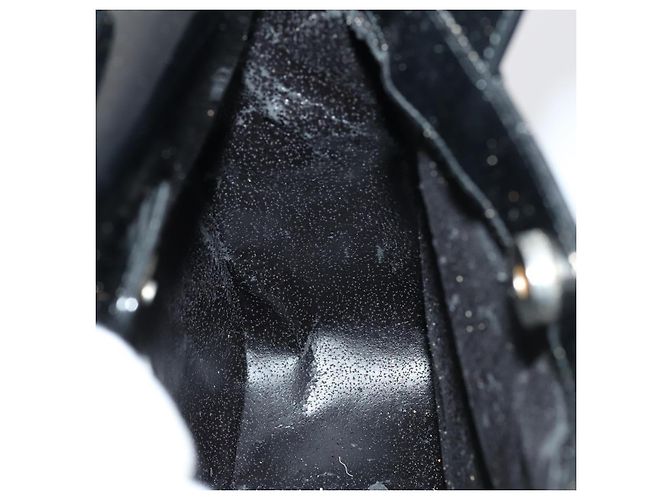 Borsa a Mano GUCCI Soho Smalto 2 vie Nero Argento 000 1013 0504 Auth th6522 - vista 19