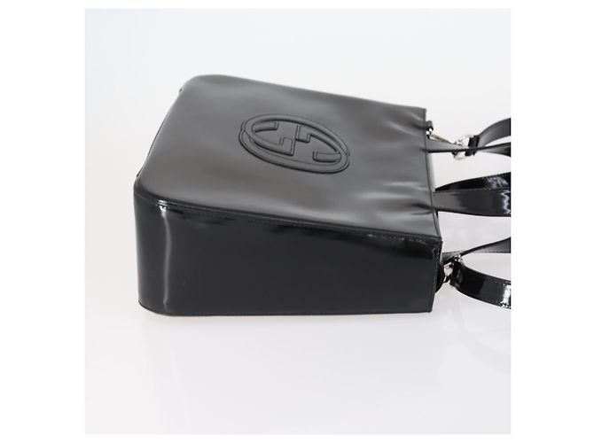 Borsa a Mano GUCCI Soho Smalto 2 vie Nero Argento 000 1013 0504 Auth th6522 - vista 3