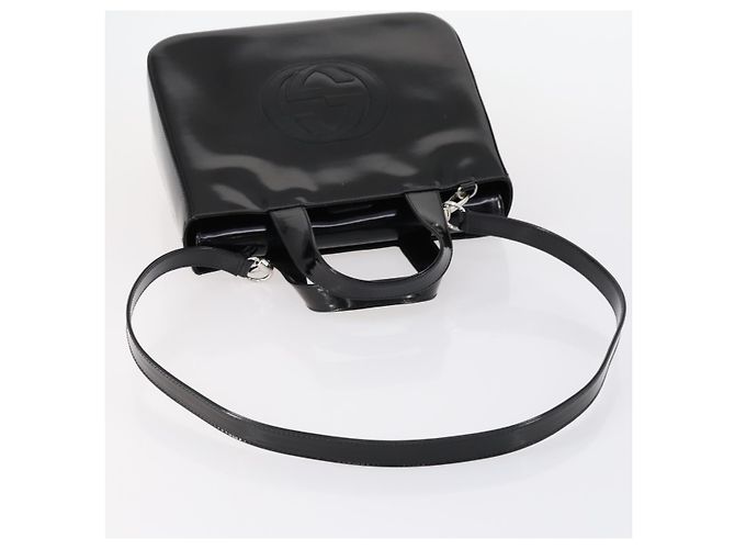 Borsa a Mano GUCCI Soho Smalto 2 vie Nero Argento 000 1013 0504 Auth th6522 - vista 7