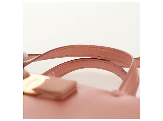 Borsa a mano in pelle Salvatore Ferragamo Vala 2 in 1 Rosa Oro Auth am9917V - vista 14