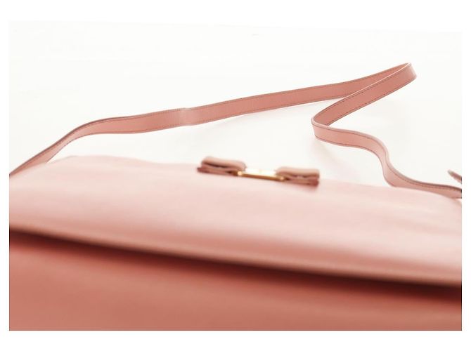 Borsa a mano in pelle Salvatore Ferragamo Vala 2 in 1 Rosa Oro Auth am9917V - vista 15