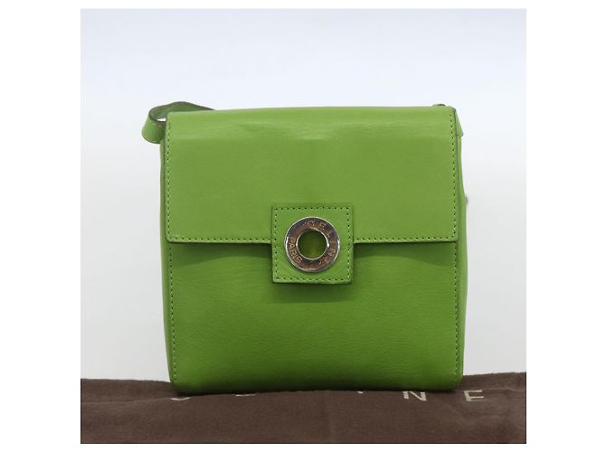 Céline Borsa a Spalla Circle in Pelle Oro Verde Chiaro Auth 156219V D'oro - vista 12