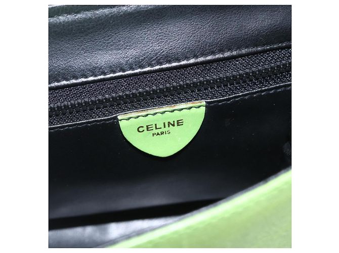 Céline Borsa a Spalla Circle in Pelle Oro Verde Chiaro Auth 156219V D'oro - vista 17