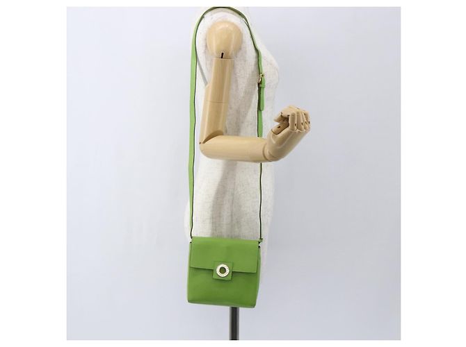 Céline Borsa a Spalla Circle in Pelle Oro Verde Chiaro Auth 156219V D'oro - vista 22