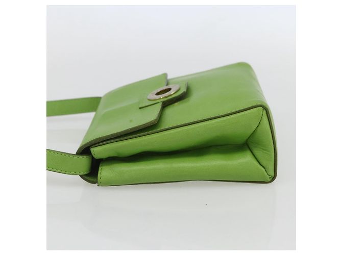 Céline Borsa a Spalla Circle in Pelle Oro Verde Chiaro Auth 156219V D'oro - vista 3