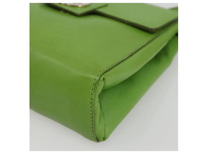 Céline Borsa a Spalla Circle in Pelle Oro Verde Chiaro Auth 156219V D'oro - vista 9