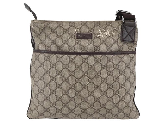 Gucci Borsa a Spalla GG Supreme PVC Beige Argento Auth 151520 - vista 13
