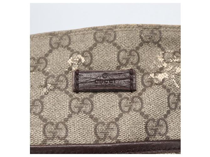 Gucci Borsa a Spalla GG Supreme PVC Beige Argento Auth 151520 - vista 9
