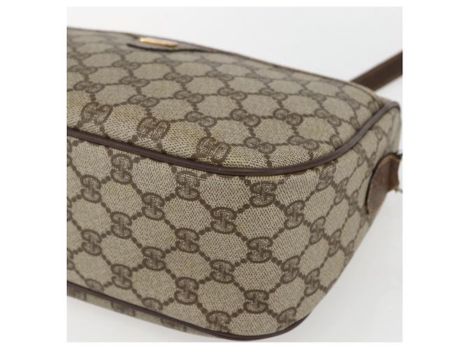 Gucci Sac à bandoulière GG Supreme en PVC beige et or 001 115 6106 Auth BA8192 Doré - vue 14
