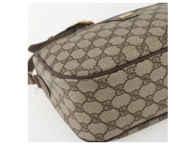 Gucci Sac à bandoulière GG Supreme en PVC beige et or 001 115 6106 Auth BA8192 Doré - vue 15