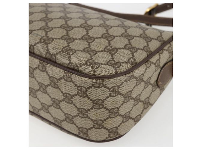 Gucci Sac à bandoulière GG Supreme en PVC beige et or 001 115 6106 Auth BA8192 Doré - vue 16