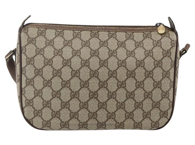 Gucci Sac à bandoulière GG Supreme en PVC beige et or 001 115 6106 Auth BA8192 Doré - vue 2