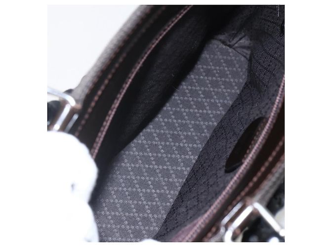 Borsa a mano GUCCI Bamboo Canvas 2way Nera Argento 000 1998 0588 Auth bs31433 Nero - vista 11