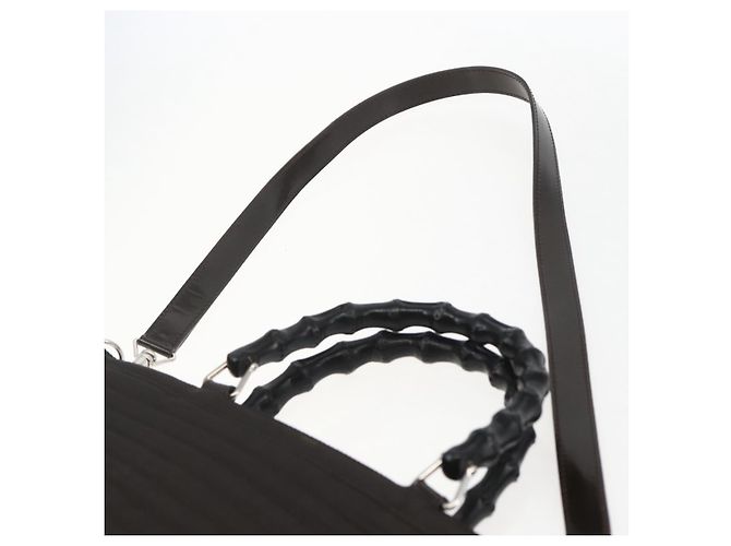 Borsa a mano GUCCI Bamboo Canvas 2way Nera Argento 000 1998 0588 Auth bs31433 Nero - vista 15