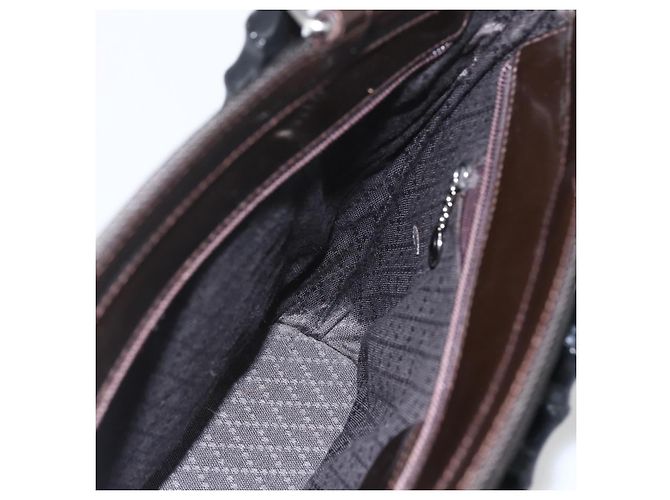 Borsa a mano GUCCI Bamboo Canvas 2way Nera Argento 000 1998 0588 Auth bs31433 Nero - vista 21