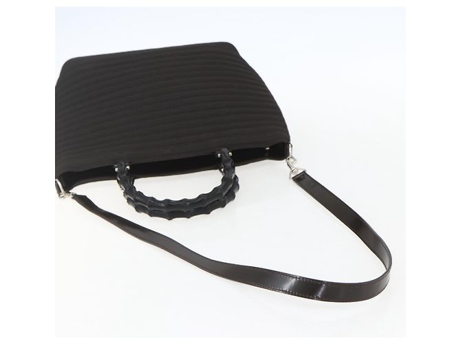 Borsa a mano GUCCI Bamboo Canvas 2way Nera Argento 000 1998 0588 Auth bs31433 Nero - vista 8