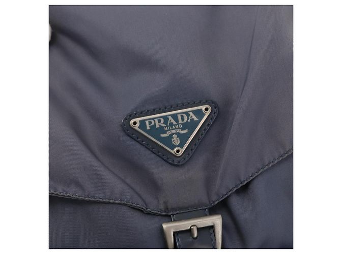 PRADA Backpack Nylon Blue Silver Auth 152888 Silvery - view 20