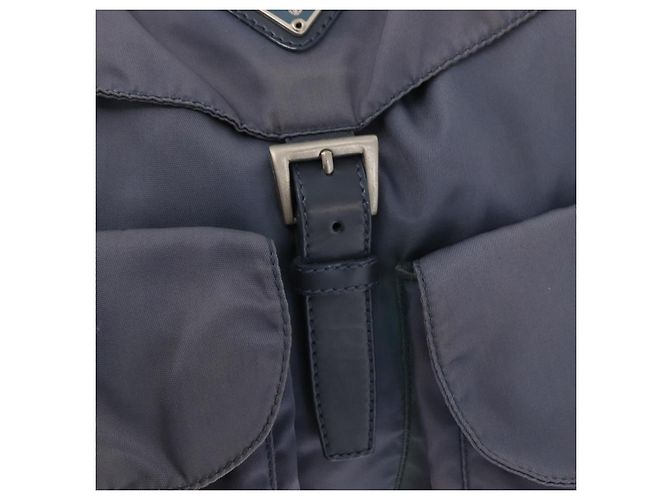 PRADA Backpack Nylon Blue Silver Auth 152888 Silvery - view 21