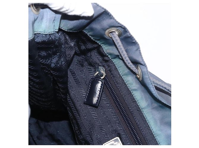 PRADA Backpack Nylon Blue Silver Auth 152888 Silvery - view 26