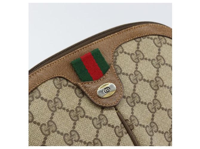 Bolsa Sherry Line GG Supreme Web da GUCCI em PVC bege e dourado 904 02 047 Auth 155650 - vista 17