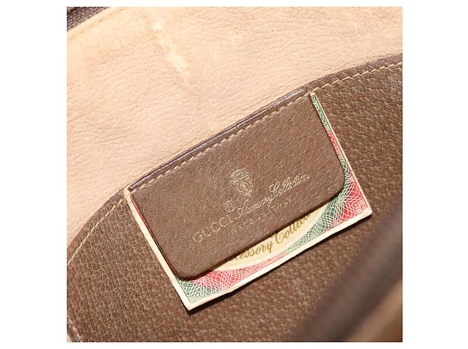 Bolsa Sherry Line GG Supreme Web da GUCCI em PVC bege e dourado 904 02 047 Auth 155650 - vista 19