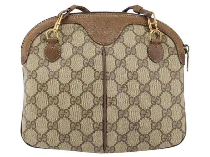 Bolsa Sherry Line GG Supreme Web da GUCCI em PVC bege e dourado 904 02 047 Auth 155650 - vista 2