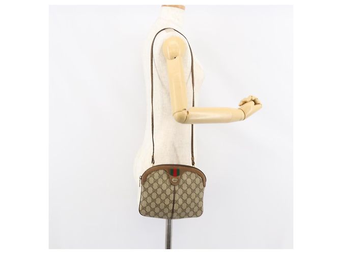 Bolsa Sherry Line GG Supreme Web da GUCCI em PVC bege e dourado 904 02 047 Auth 155650 - vista 22