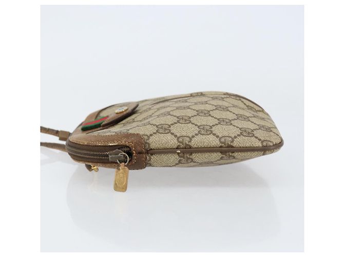 Bolsa Sherry Line GG Supreme Web da GUCCI em PVC bege e dourado 904 02 047 Auth 155650 - vista 4