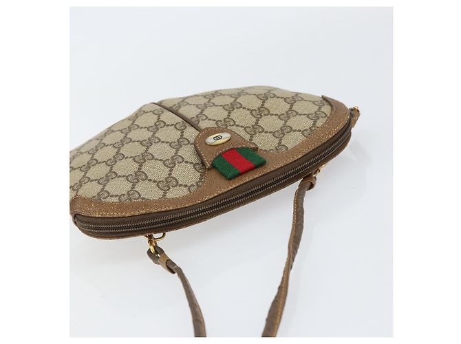 Bolsa Sherry Line GG Supreme Web da GUCCI em PVC bege e dourado 904 02 047 Auth 155650 - vista 6