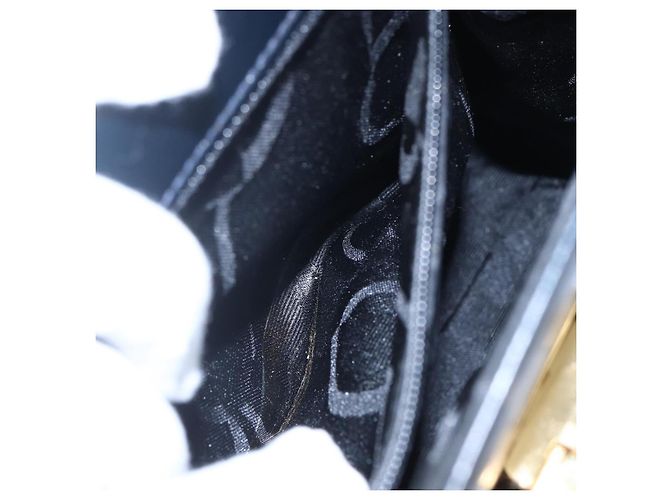 Borsa a Spalla Gancini in Pelle Salvatore Ferragamo Blu Navy Oro Auth 149086 D'oro - vista 11