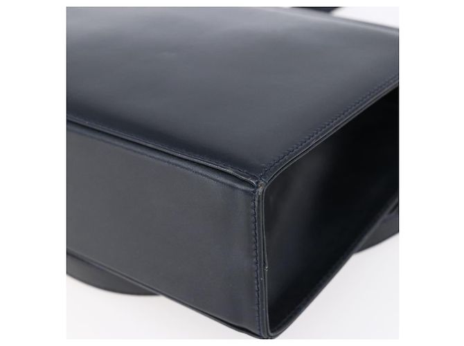 Borsa a Spalla Gancini in Pelle Salvatore Ferragamo Blu Navy Oro Auth 149086 D'oro - vista 15
